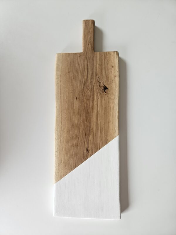 Lesena hrastova deska, bela 60 cm - Image 2